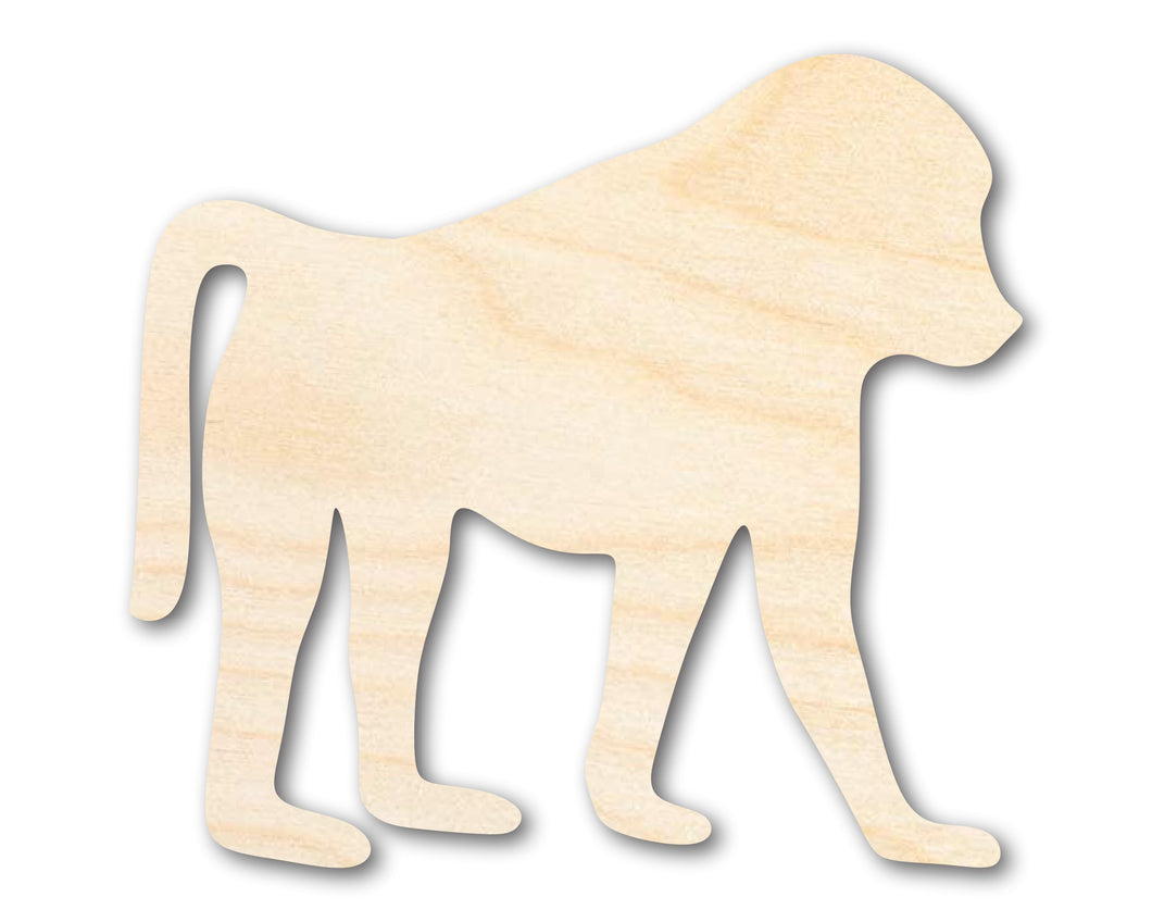 Unfinished Wood Baboon Shape | DIY Animal Craft Cutout | Up to 36
