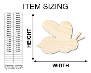 Unfinished Wood Bee Shape | Insect | Animal | Wildlife | Craft Cutout | up to 24" DIY