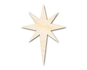 Unfinished Wood Bethlehem Star Shape | DIY Christmas Craft Cutout | Up to 36"