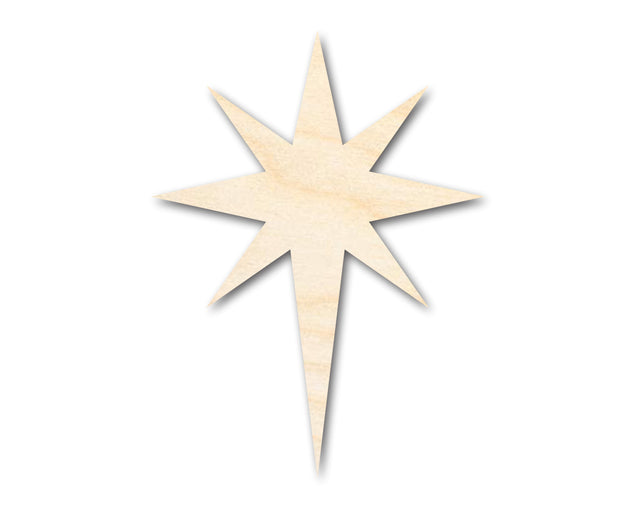 Unfinished Wood Bethlehem Star Shape | DIY Christmas Craft Cutout | Up to 36