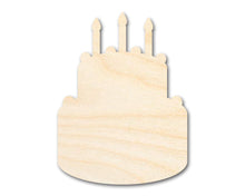Load image into Gallery viewer, Unfinished Wood Birthday Cake Shape | DIY Craft Cutout | Up to 36&quot;
