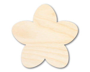 Unfinished Wood Cherry Blossom Shape | DIY Japan Flower Craft Cutout | Up to 36"