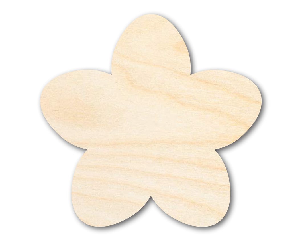 Unfinished Wood Cherry Blossom Shape | DIY Japan Flower Craft Cutout | Up to 36