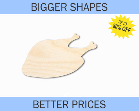 Bigger Better | Unfinished Wood Cooked Turkey Shape |  DIY Craft Cutout