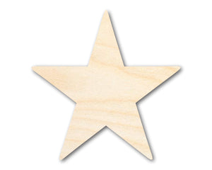 Unfinished Wood Star Shape | DIY Celestial Craft Cutout | Up to 36"