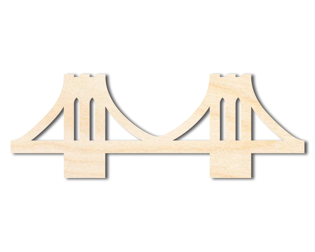 Unfinished Wood Bridge Shape | Landmark | Craft Cutout | up to 36