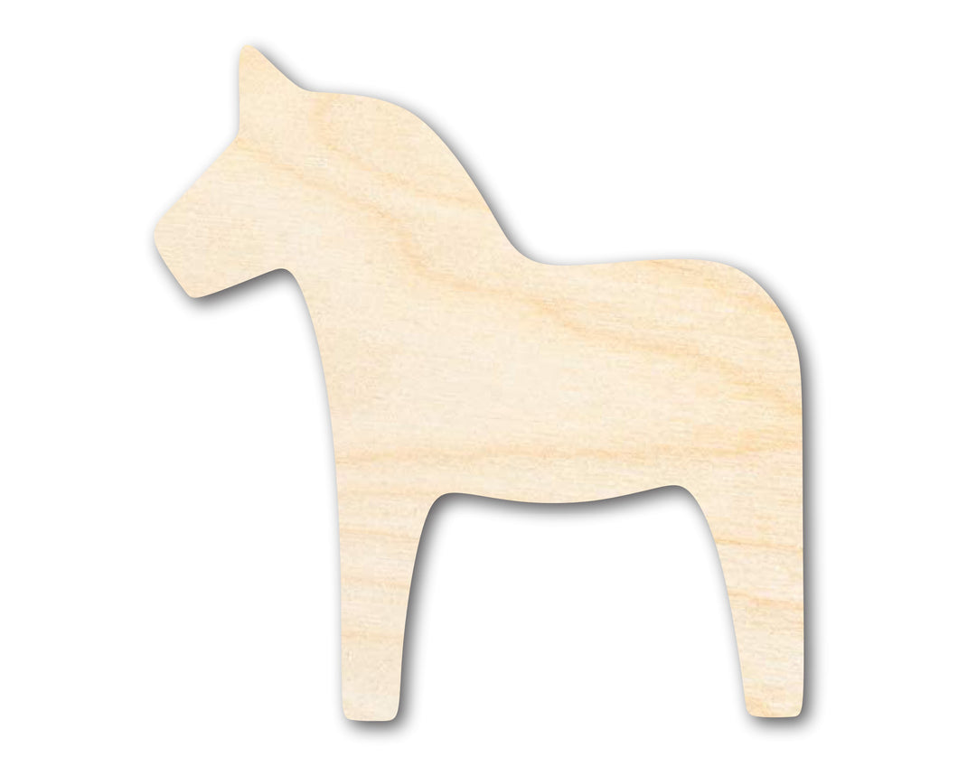 Bigger Better | Unfinished Wood Dala Horse Shape |  DIY Craft Cutout