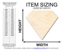 Load image into Gallery viewer, Unfinished Wood Diamond Shape | DIY Craft Cutout | Up to 36&quot;
