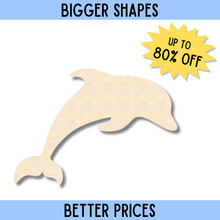 Load image into Gallery viewer, Bigger Better | Unfinished Wood Dolphin Shape |  DIY Craft Cutout
