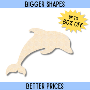 Bigger Better | Unfinished Wood Dolphin Shape |  DIY Craft Cutout