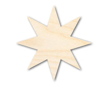 Load image into Gallery viewer, Unfinished Wood 8-Pointed Star Shape | DIY Craft Cutout | Up to 36&quot;
