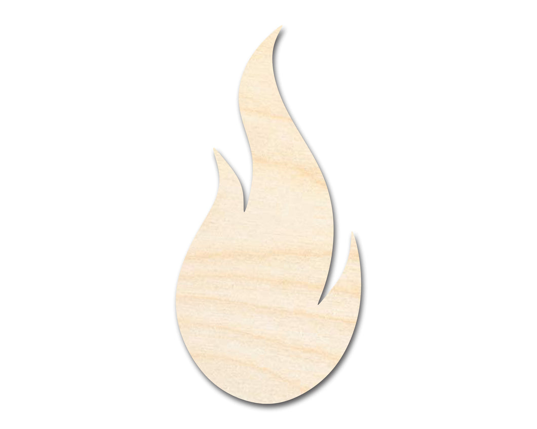 Unfinished Wood Flame Shape | Craft Cutout | up to 36