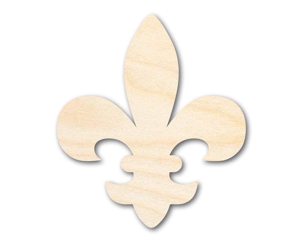 Unfinished Wood Fleur di Lis Shape | Saint's Football | France | DIY Craft Cutout | up to 46
