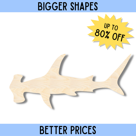 Bigger Better | Unfinished Wood Hammerhead Shape | DIY Craft Cutout |