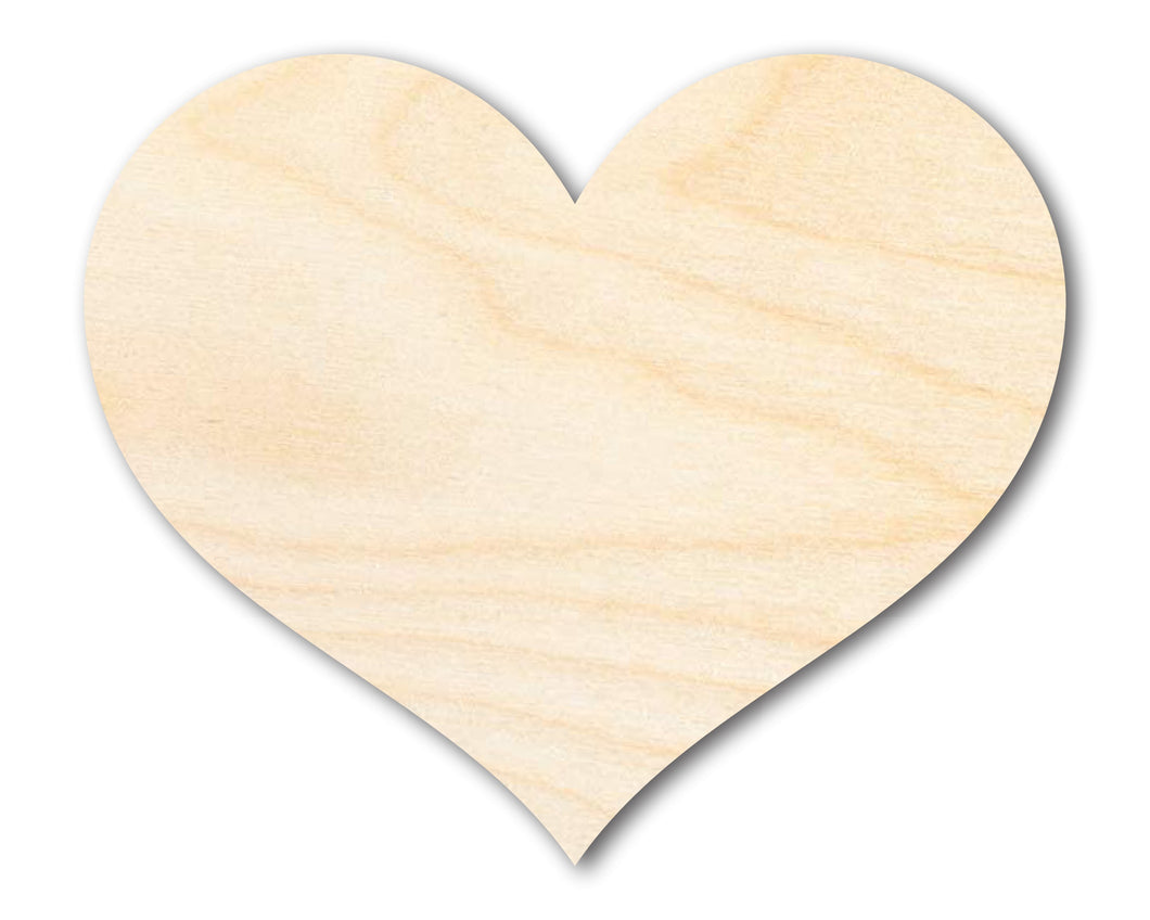 Unfinished Wood Classic Heart | Valentines Day | Weddings | DIY Craft Cutout | Up to 46