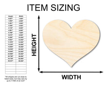 Load image into Gallery viewer, Unfinished Wood Classic Heart | Valentines Day | Weddings | DIY Craft Cutout | Up to 46&quot;
