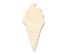 Load image into Gallery viewer, Unfinished Wood Ice Cream Shape | Soft Serve | Food | Summer | Craft Cutout | up to 24&quot; DIY

