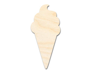 Unfinished Wood Ice Cream Shape | Soft Serve | Food | Summer | Craft Cutout | up to 24" DIY