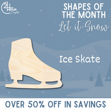 Load image into Gallery viewer, December Shape of the Month | Ice Skate Cutout | Let It Snow | Unfinished Craft
