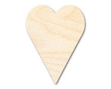 Load image into Gallery viewer, Unfinished Wood Tall Classic Heart Shape| Valentine&#39;s Day | Wedding | DIY Craft Cutout | Up to 46&quot;
