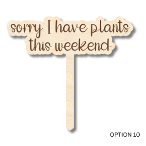Unfinished Wood Funny Plant Stakes | 24 Options | 5" Tall | 1/8" Wood | Wood Craft Cutout