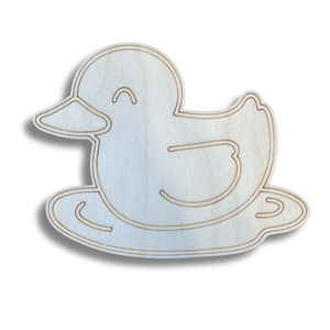 Unfinished Wood Etched Farm Duck Shape | Paint By Line Crafts | up to 30" DIY