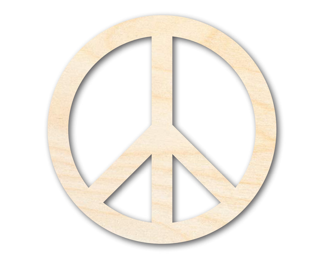 Bigger Better | Unfinished Wood Peace Symbol Shape |  DIY Craft Cutout