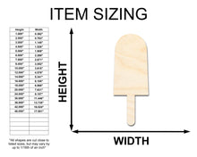 Load image into Gallery viewer, Unfinished Wood Summer Popsicle Shape | Ice Cream | Food | Craft Cutout | up to 24&quot; DIY

