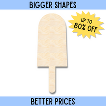 Load image into Gallery viewer, Bigger Better | Unfinished Wood Summer Popsicle Shape | DIY Craft Cutout |
