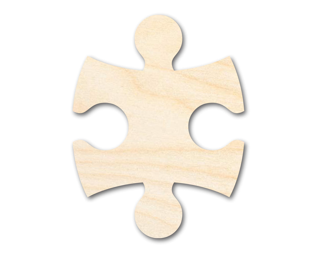 Unfinished Wood Interlocking Puzzle Shape | Autism Awareness | Craft Cutout | up to 46