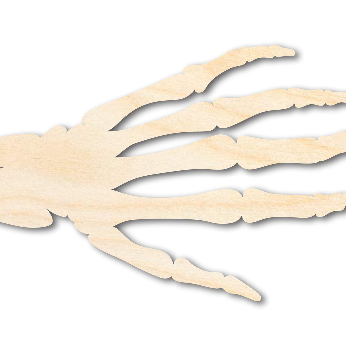 Unfinished Wood Skeleton Hand Shape | Craft Cutout | up to 46