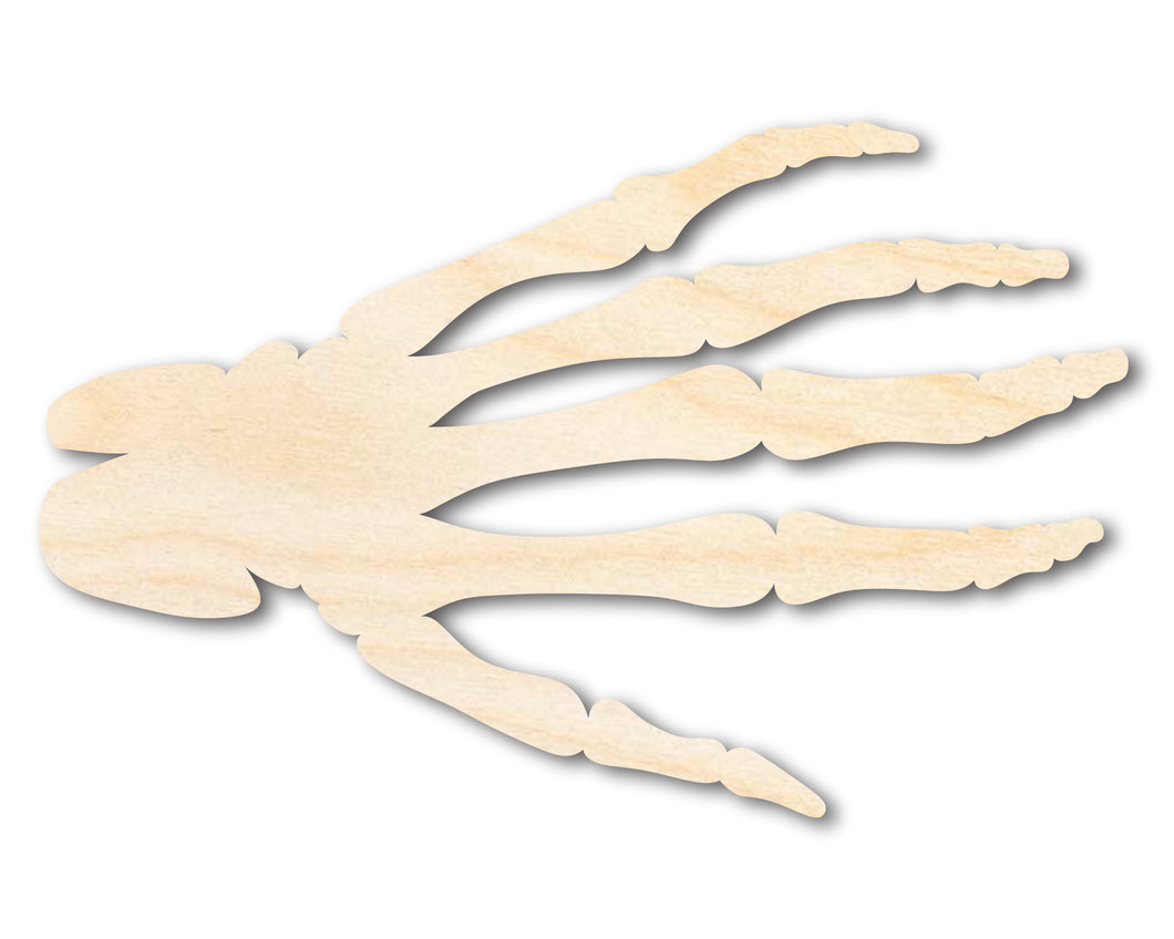 Unfinished Wood Skeleton Hand Shape | Craft Cutout | up to 36