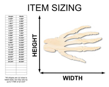 Load image into Gallery viewer, Unfinished Wood Skeleton Hand Shape | Craft Cutout | up to 36&quot; DIY
