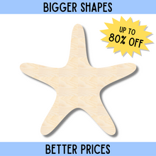 Load image into Gallery viewer, Bigger Better | Unfinished Wood Starfish Shape | DIY Craft Cutout |
