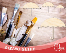 Load image into Gallery viewer, Unfinished Wood Umbrella Shape | Spring Rain | DIY Craft Cutout | up to 46&quot;
