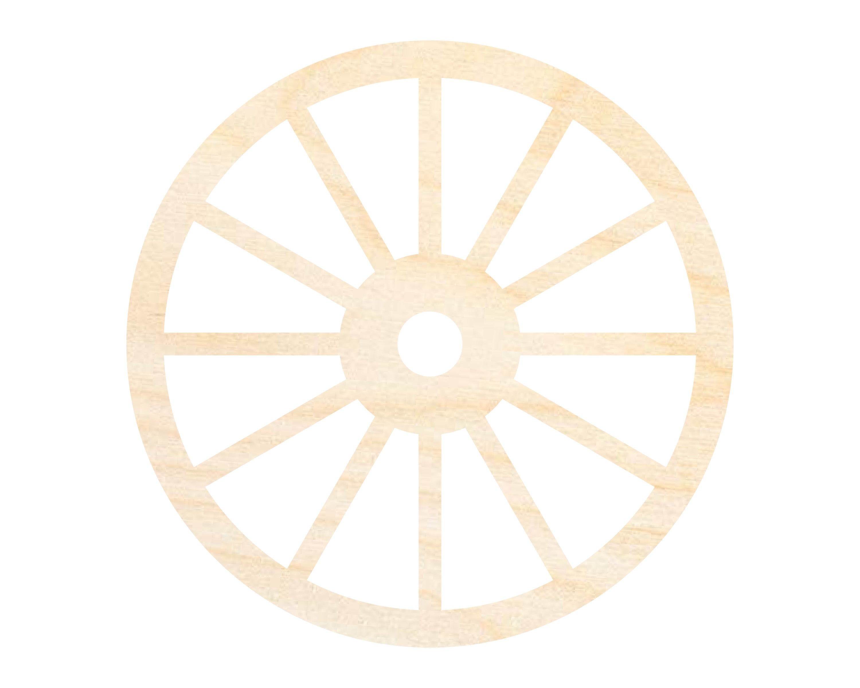 Unfinished Wood Wagon Wheel Shape | Rustic Farmhouse | DIY Craft Cutout | Up to 24"