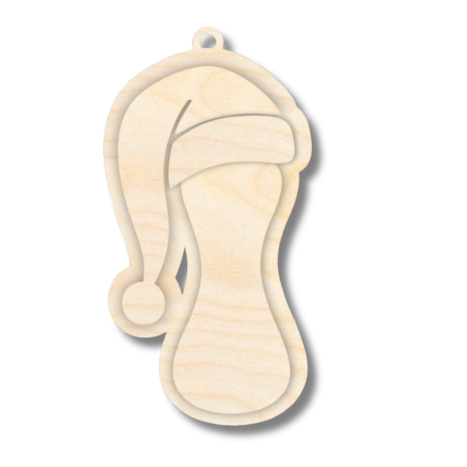 Unfinished Wood Layered Letter Santa Hat Tags | A-Z | 4 Piece | 6