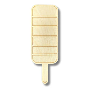 Unfinished Wood Etched Striped Popsicle Shape | Paint By Line Crafts | up to 30" DIY