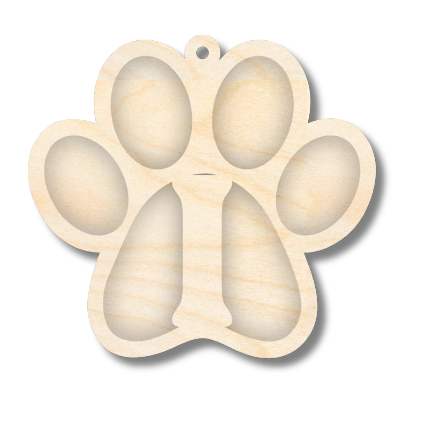 Unfinished Wood Layered Letter Paw Print Tags | A-Z | 2 Piece | 5