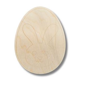 Unfinished Wood Etched Bunny Easter Egg Shape | Paint By Line Crafts | up to 30" DIY