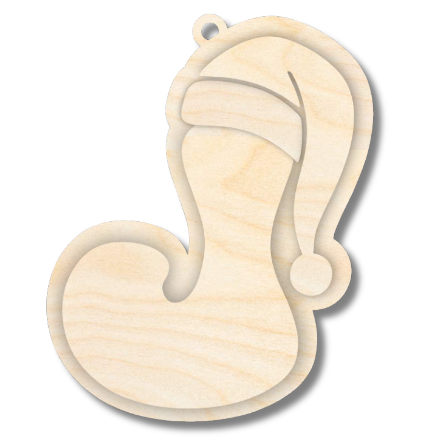 Unfinished Wood Layered Letter Santa Hat Tags | A-Z | 4 Piece | 6