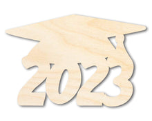 Load image into Gallery viewer, 2023 Graduation Cap Shape Unfinished Wood Sign Craft
