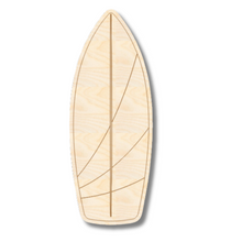 Load image into Gallery viewer, Unfinished Wood Etched Line Surfboard Shape | Paint By Line Crafts | up to 30&quot; DIY
