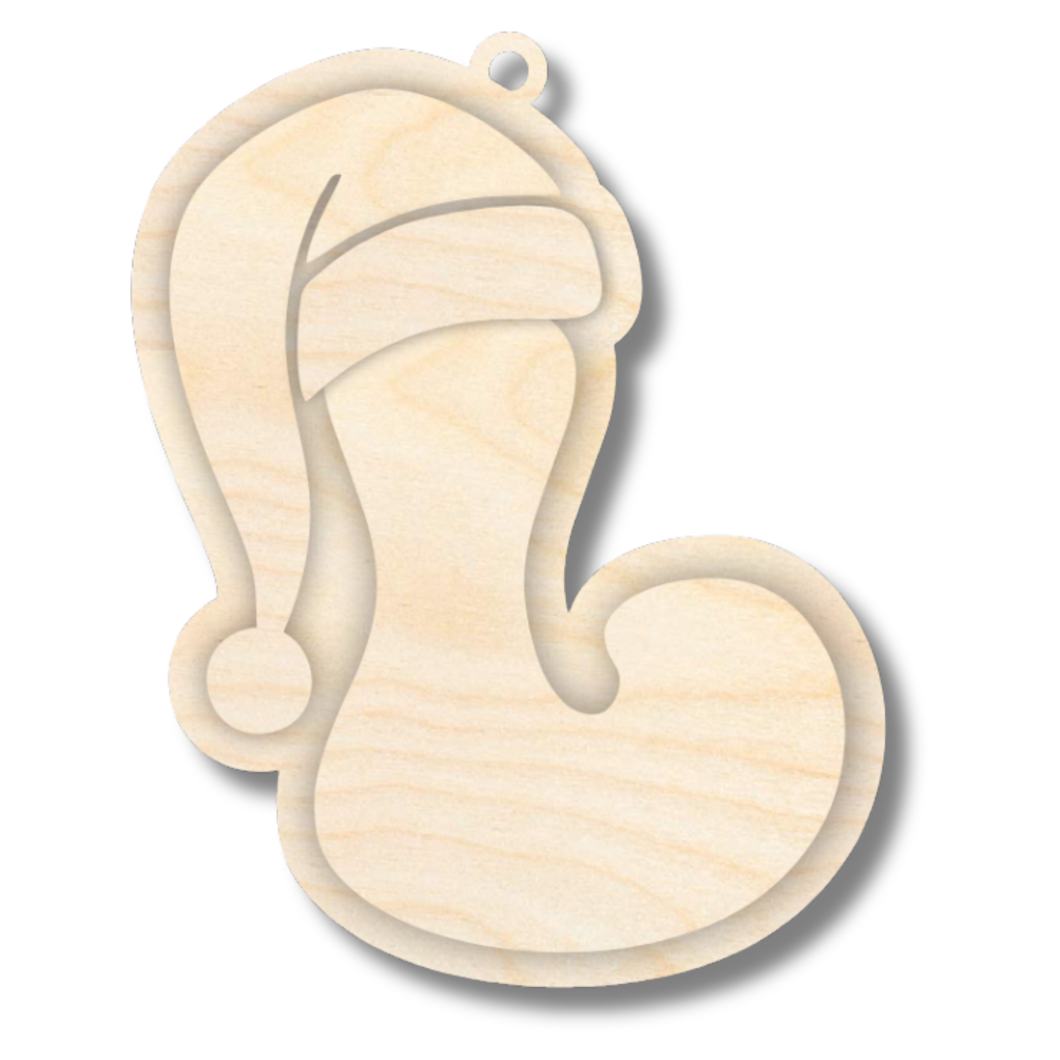 Unfinished Wood Layered Letter Santa Hat Tags | A-Z | 4 Piece | 6