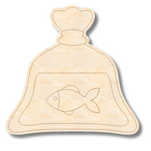 Load image into Gallery viewer, Unfinished Wood Etched Fair Goldfish Shape | Paint By Line Crafts | up to 30&quot; DIY
