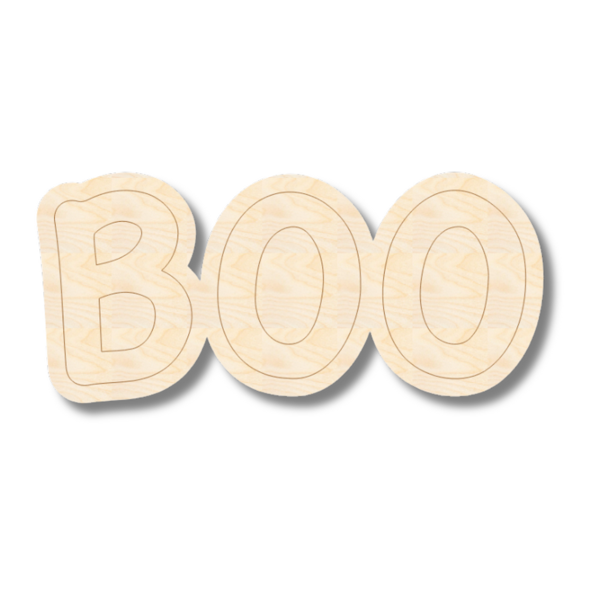 Unfinished Wood Etched BOO Shape | Paint By Line Crafts | up to 30
