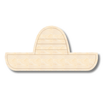 Load image into Gallery viewer, Unfinished Wood Etched Sombrero Shape | Paint By Line Crafts | up to 30&quot; DIY

