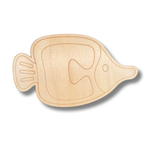 Load image into Gallery viewer, Unfinished Wood Etched Angelfish Shape | Paint By Line Crafts | up to 30&quot; DIY
