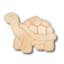 Load image into Gallery viewer, Unfinished Wood Etched Tortoise Shape | Paint By Line Crafts | up to 30&quot; DIY
