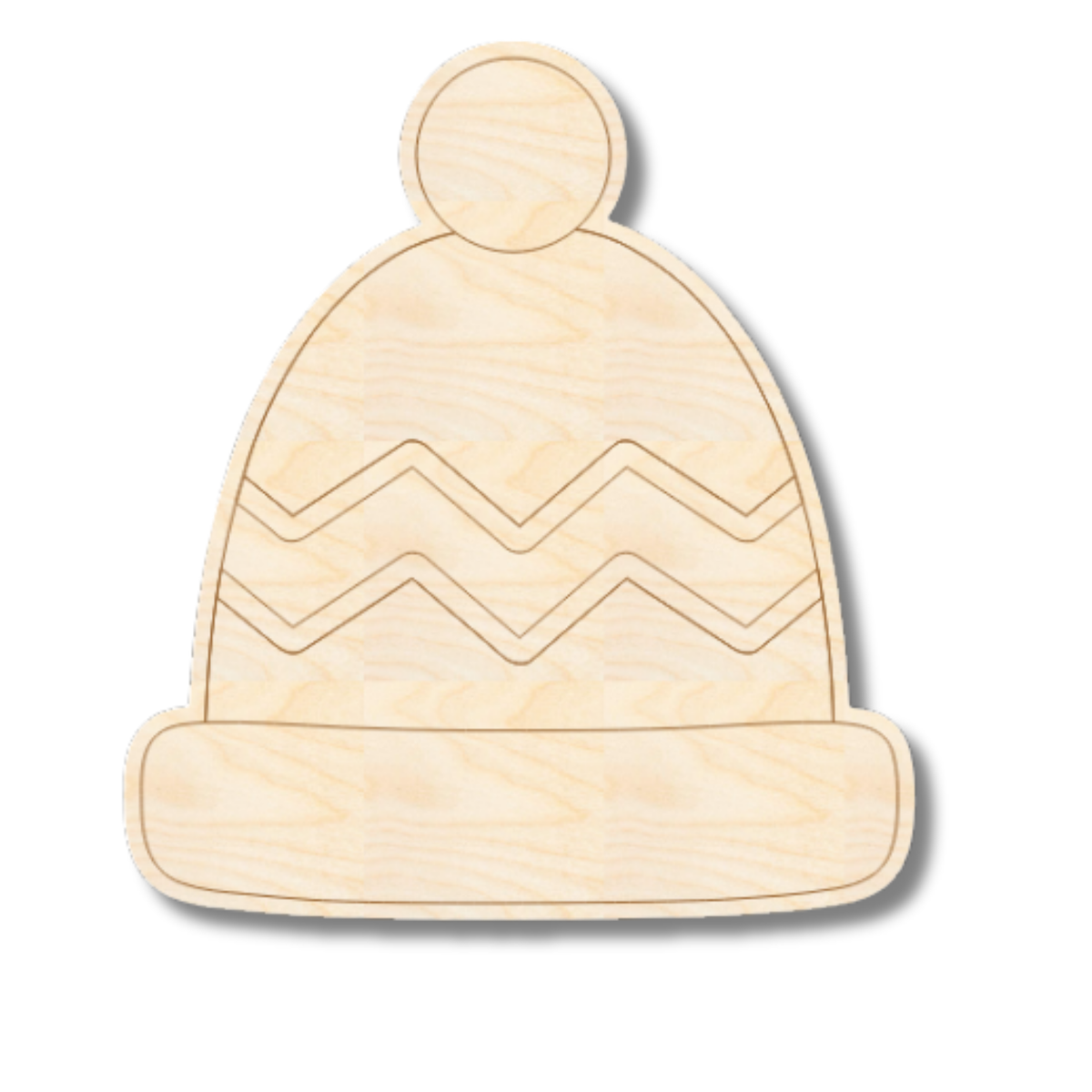 Unfinished Wood Etched Beanie Shape | Paint By Line Crafts | up to 30 ...